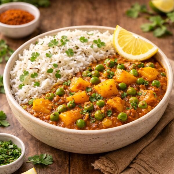 Aloo Matar Rice Bowl