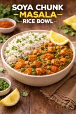 Soya Chunk Masala Rice Bowl