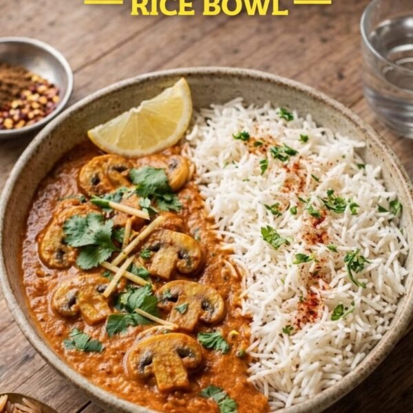 Mushroom Masala Rice Bowl
