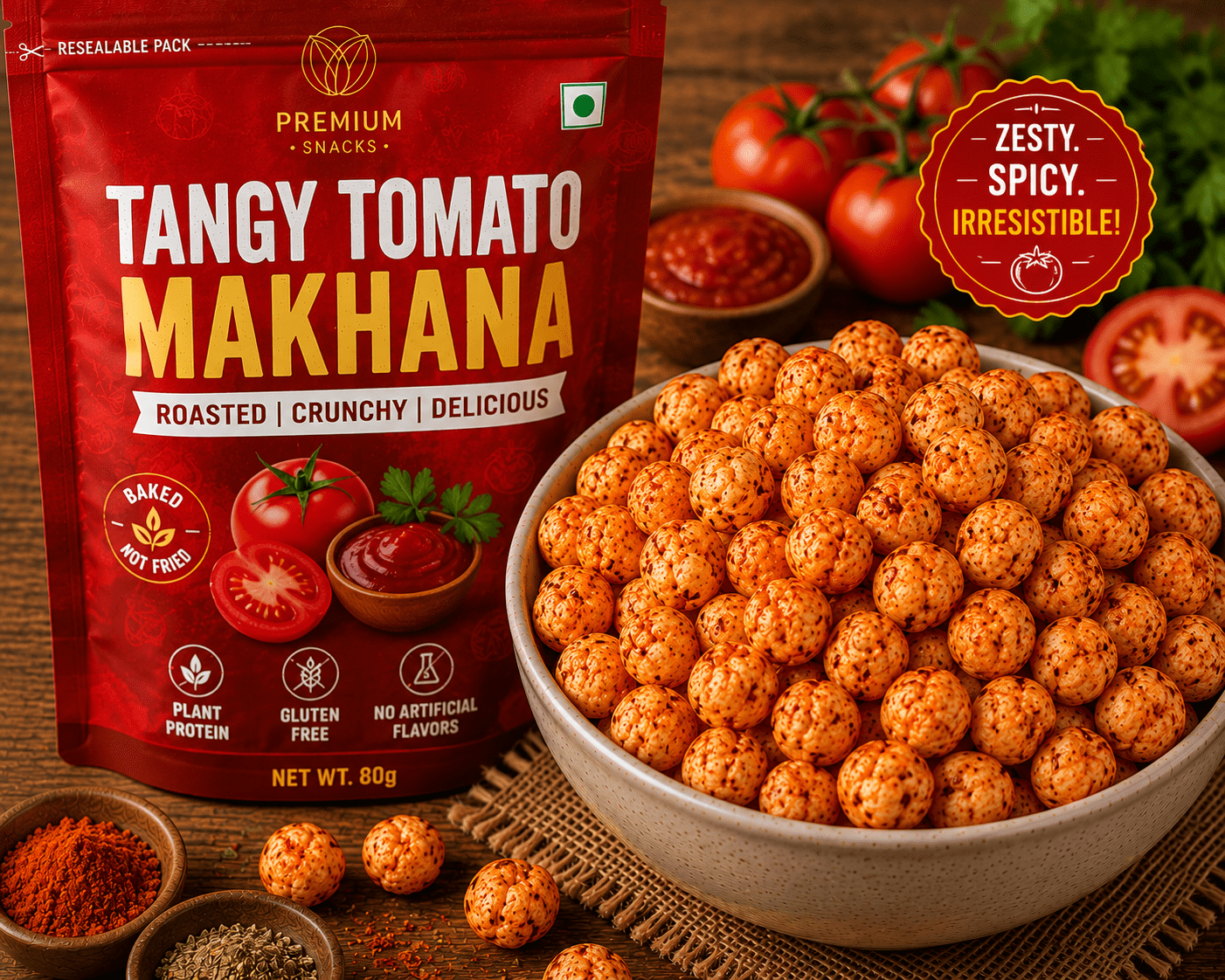 Tangy Tomato Makhana - Image 1