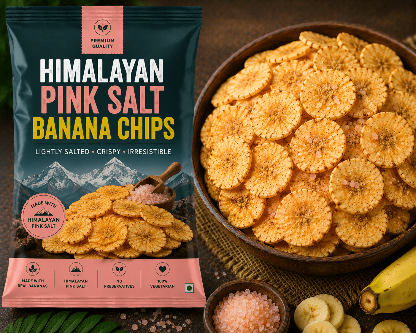 Himalayan Pink Salt Banana Chips - Image 1