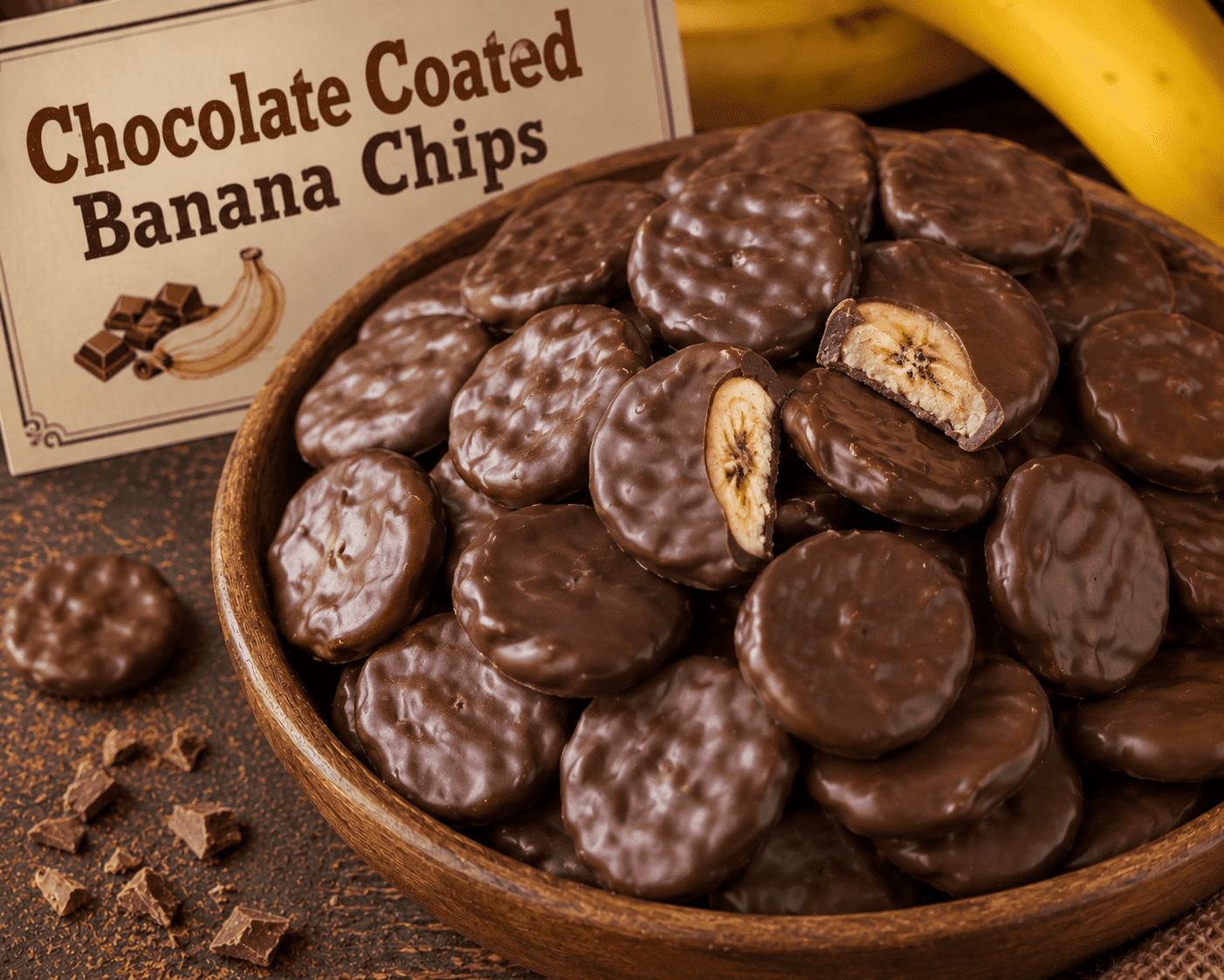 Chocolate Coated Banana Chips - Image 1
