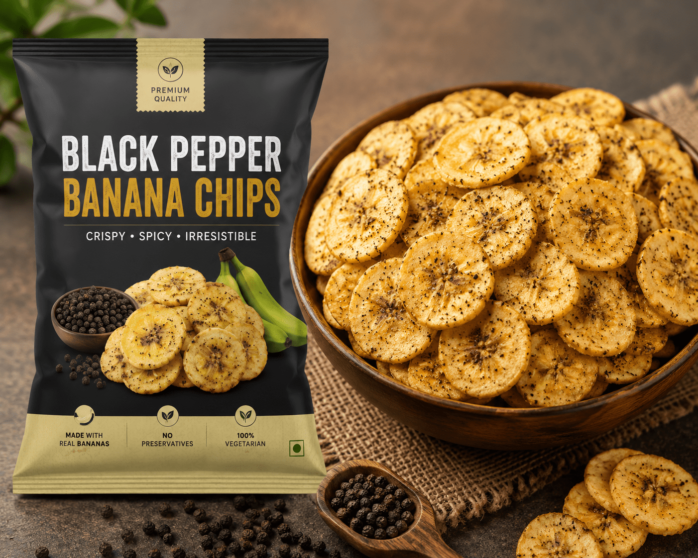 Black Pepper Banana Chips - Image 1