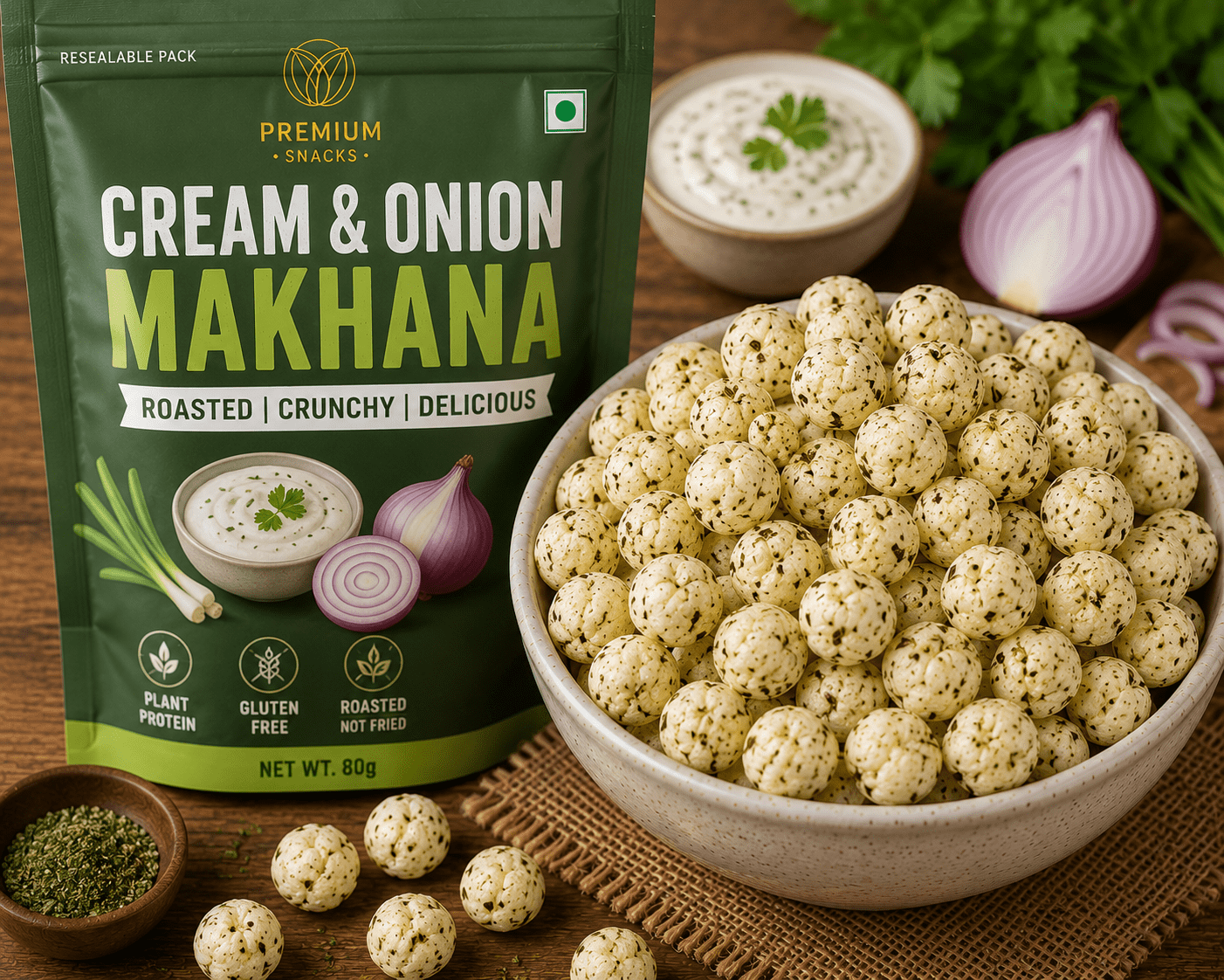 Cream & Onion Makhana - Image 1